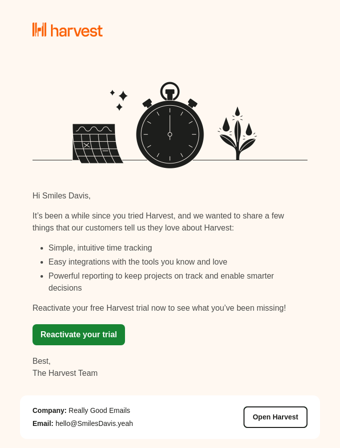 re-engagement email example