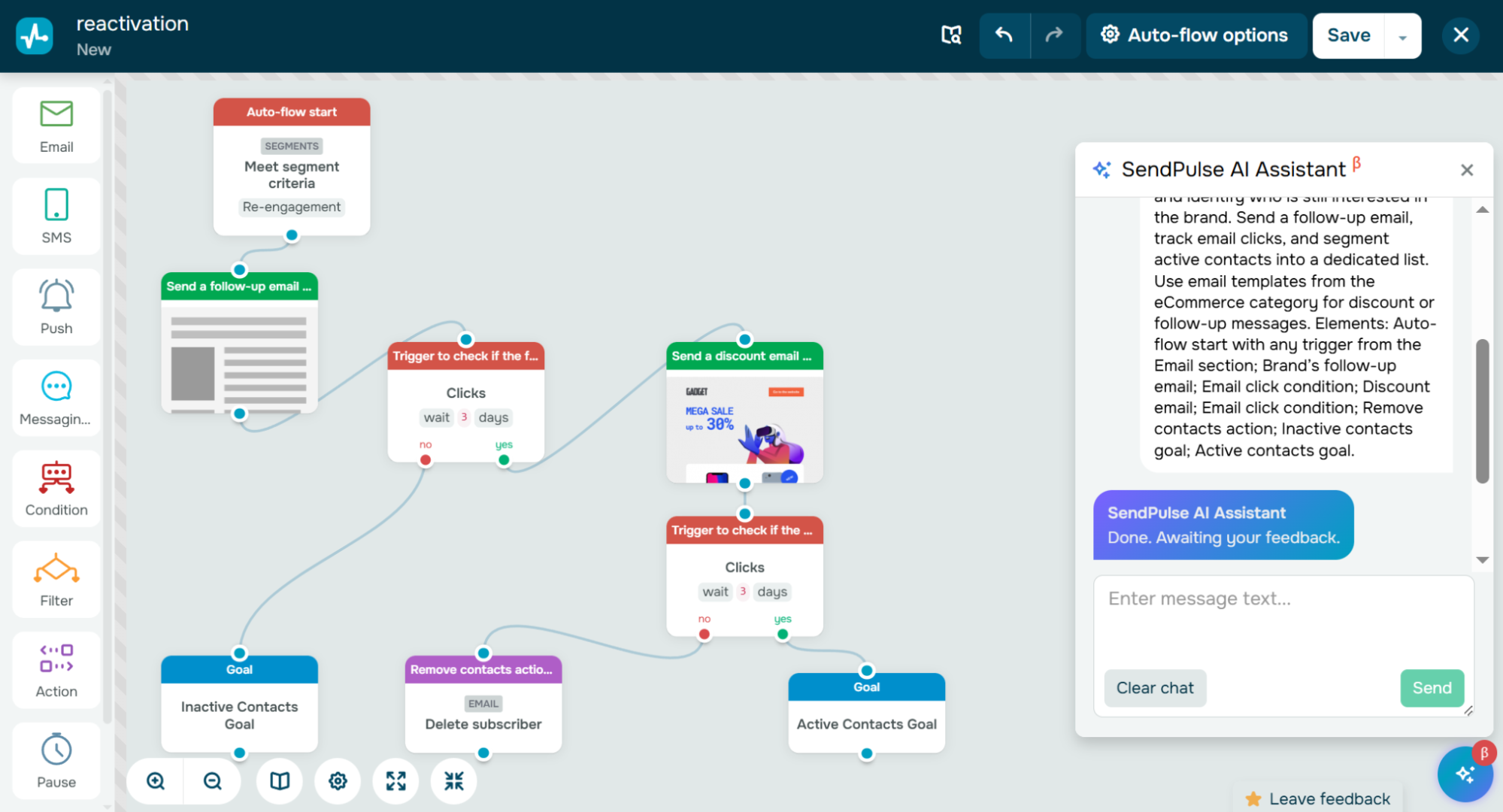 Prompting the AI automation assistant 