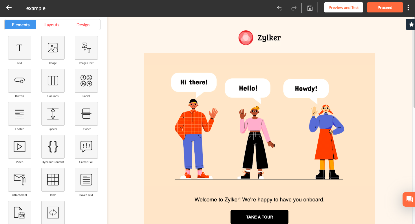 email template in Zoho Campaigns