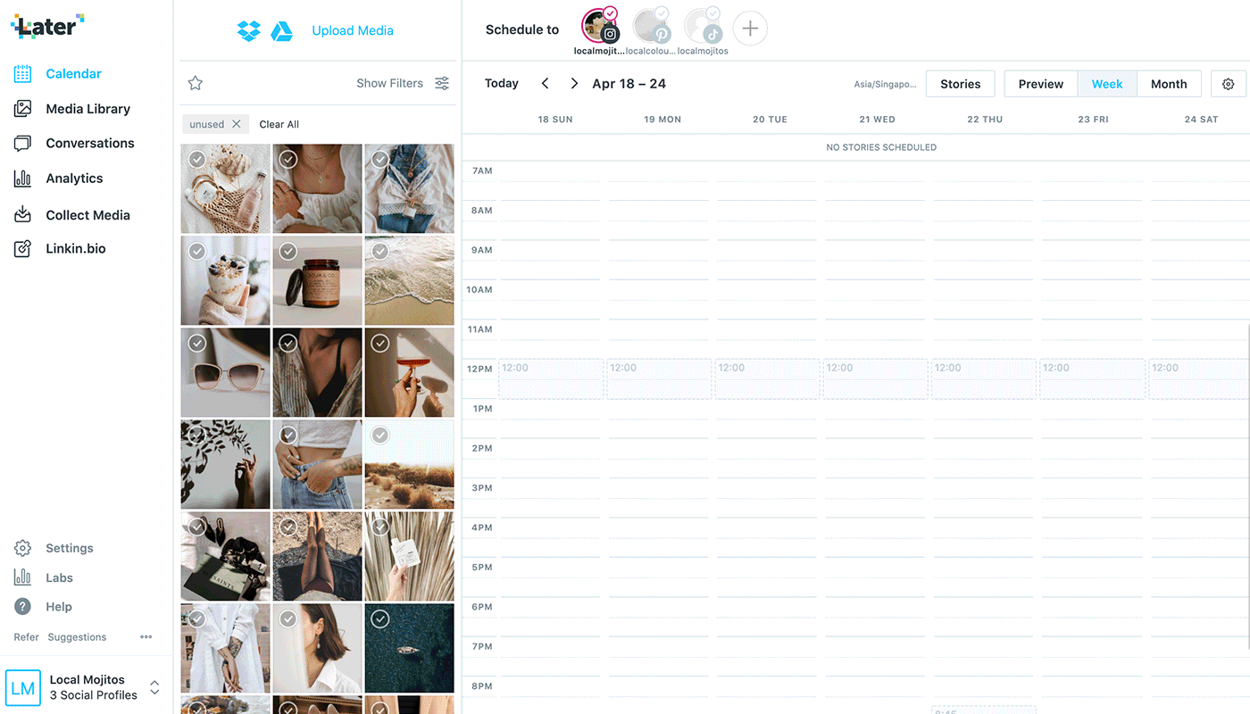 user-generated content from posts with relevant hashtags