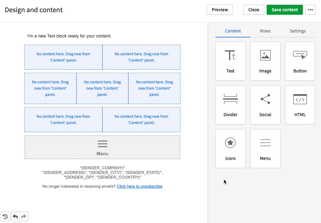 Content blocks for emails in Pipedrive
