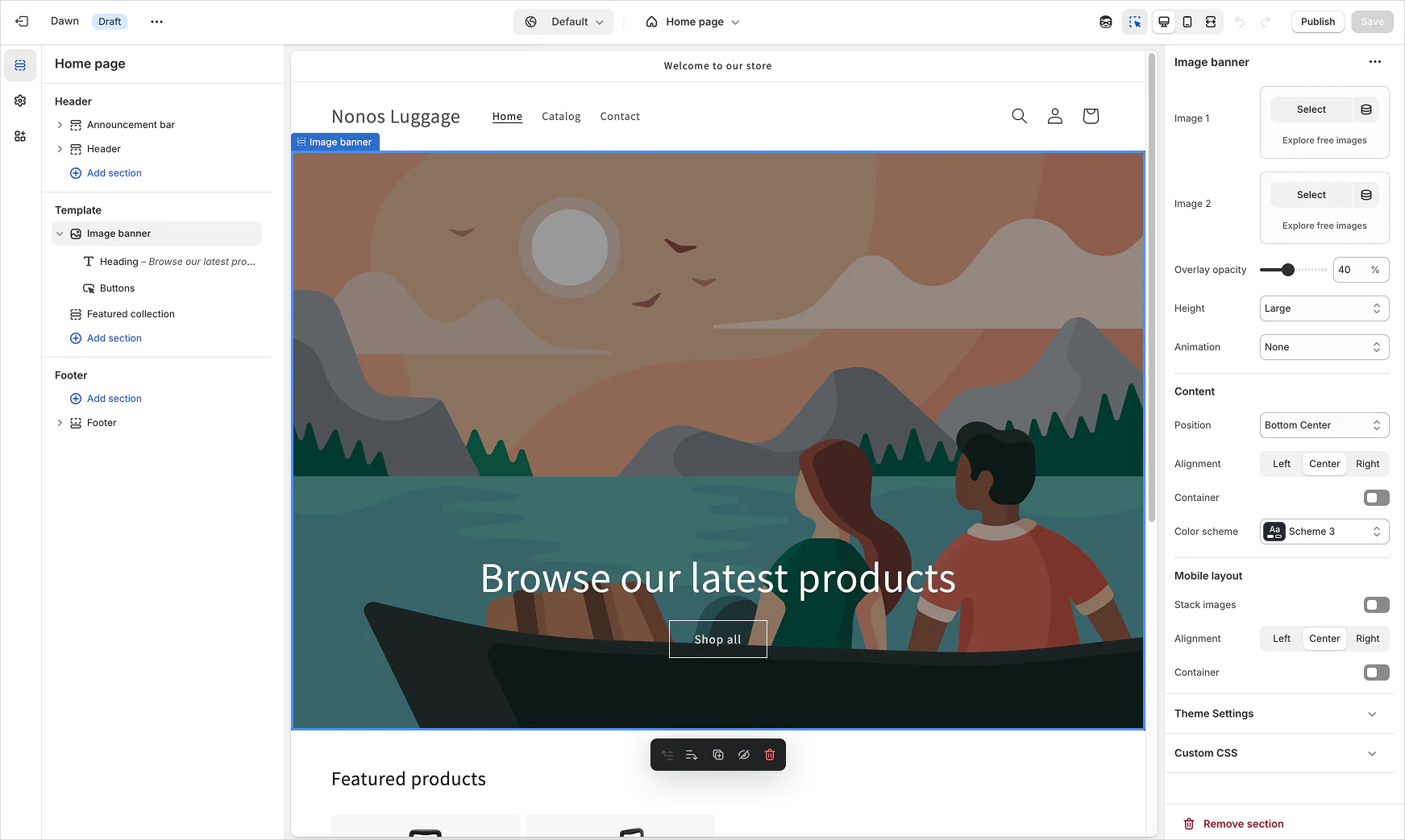 website theme in Shopify