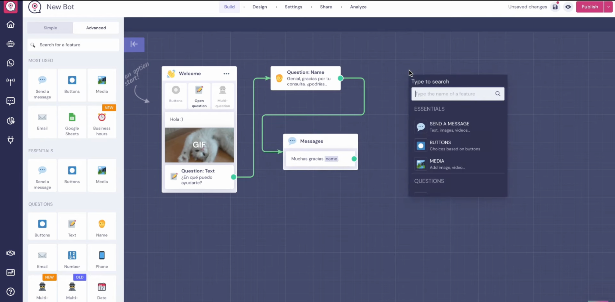 Creación de un bot de telegram en la pñataforma Landbot