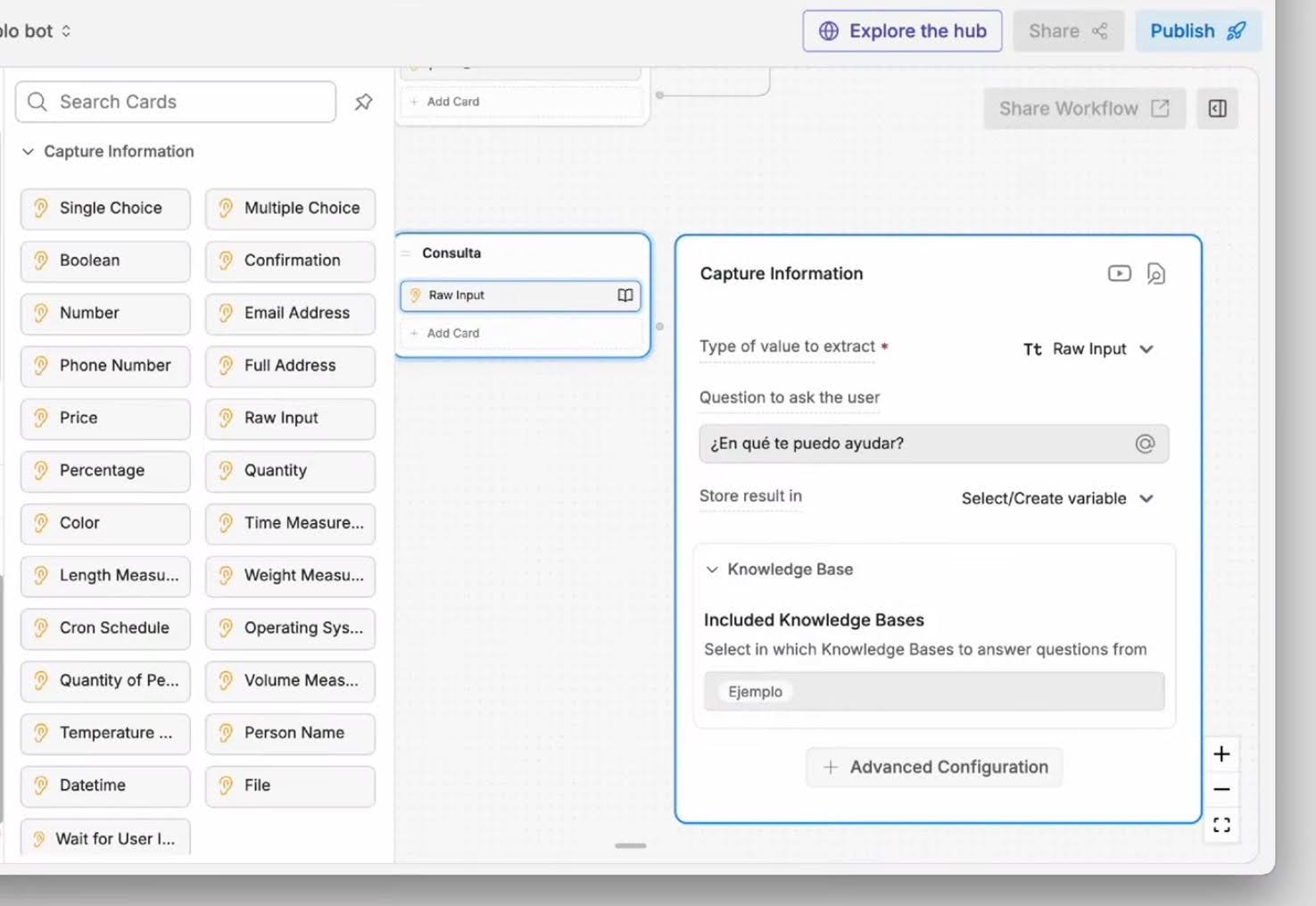Crear un chatbot: Flujo de chatbot para WhatsApp a través de Botpress