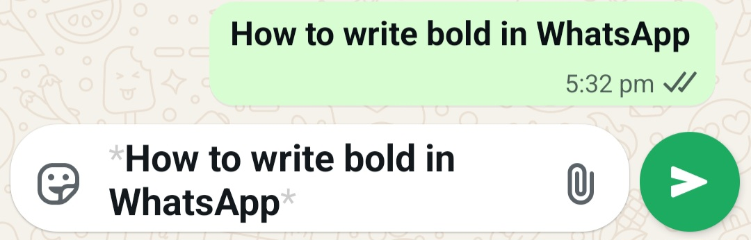 formatted bold text message in WhatsApp