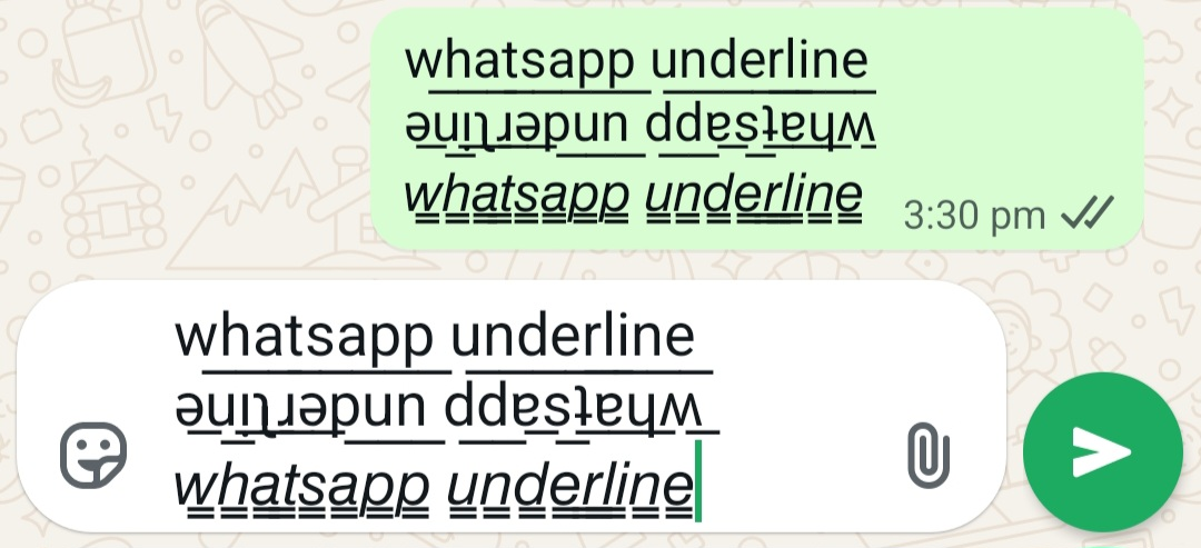 underline text fonts in WhatsApp