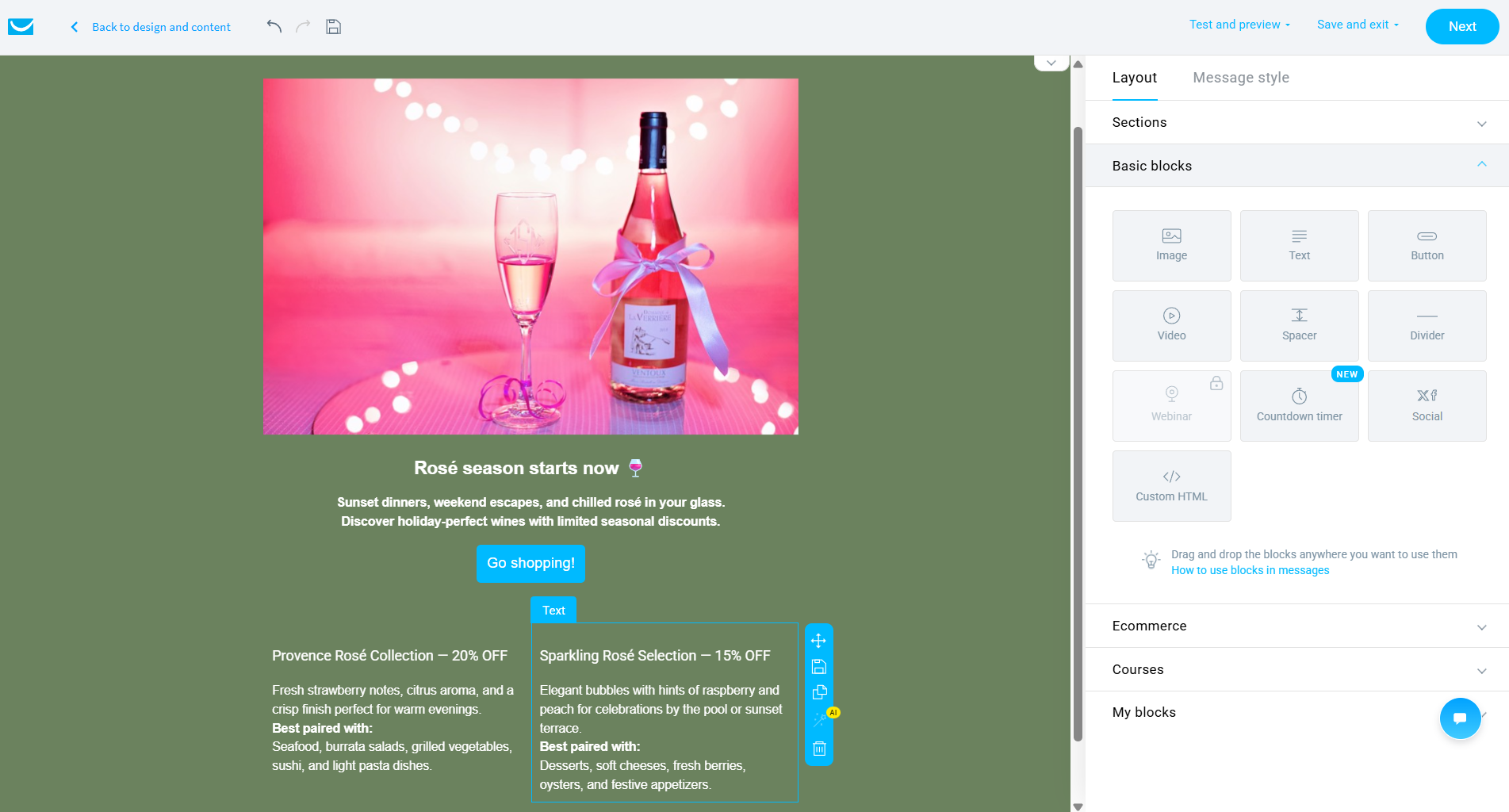 GetResponse email builder 