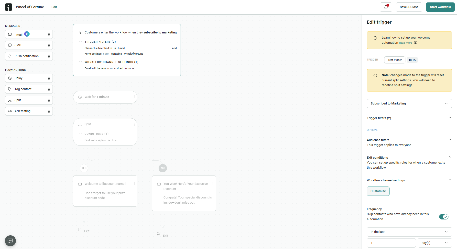 eCommerce automations in Omnisend automation builder