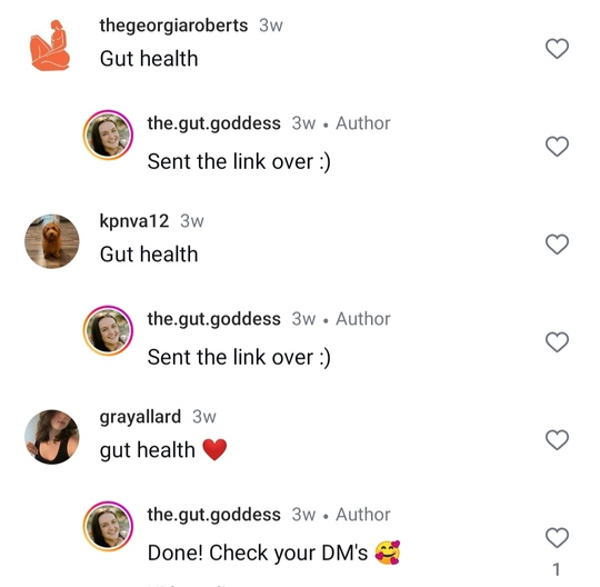 example of Instagram comment automation