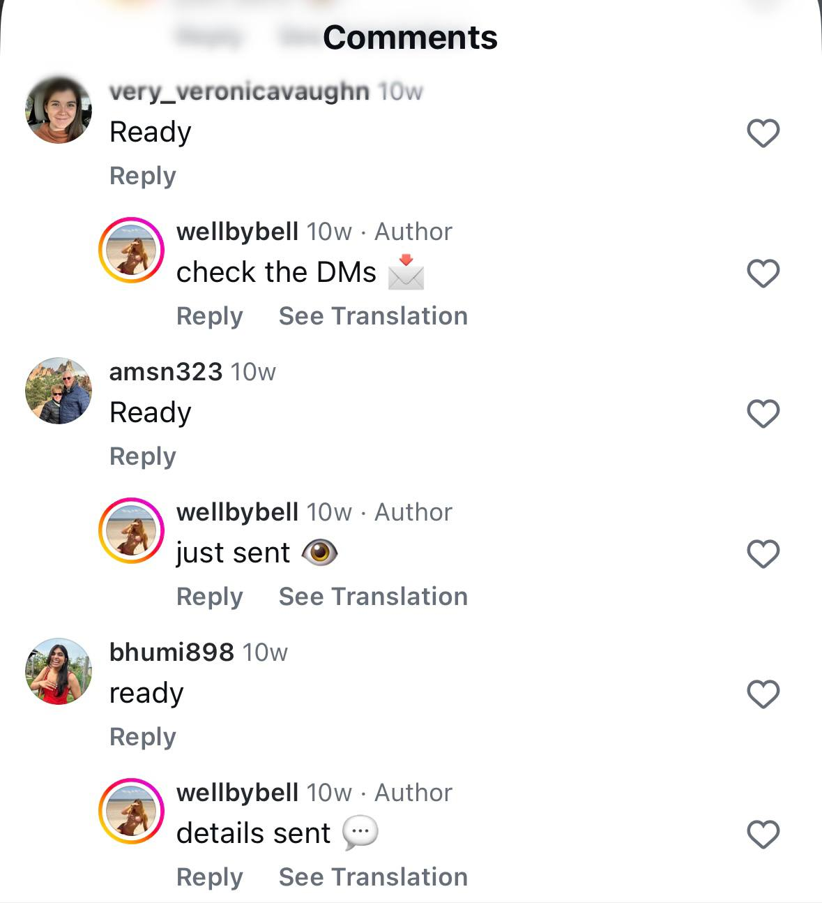 distributing booking details via ig comments