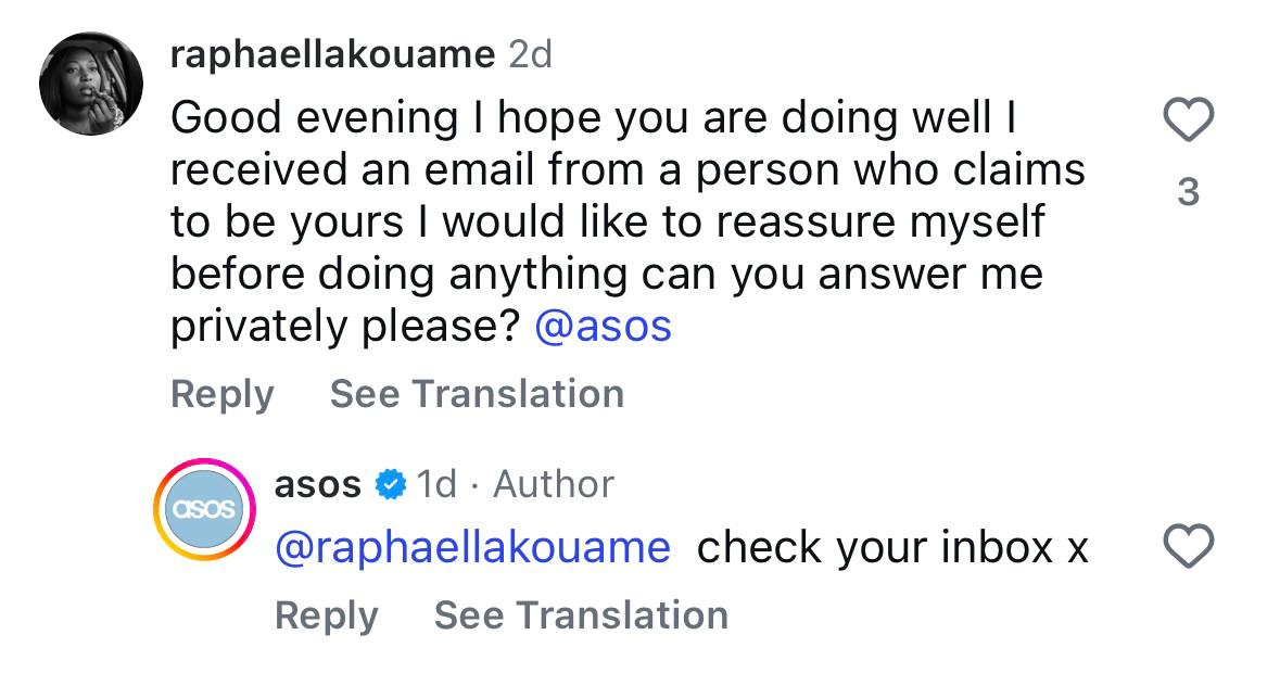support and FAQs via ig comment automation