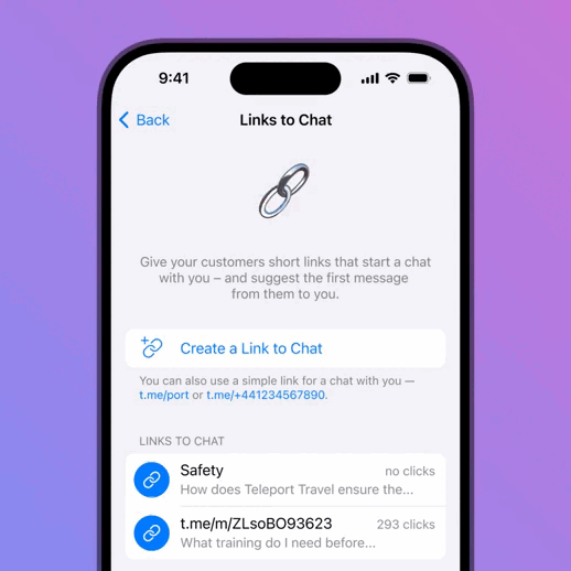 Enlaces de chat para Telegram