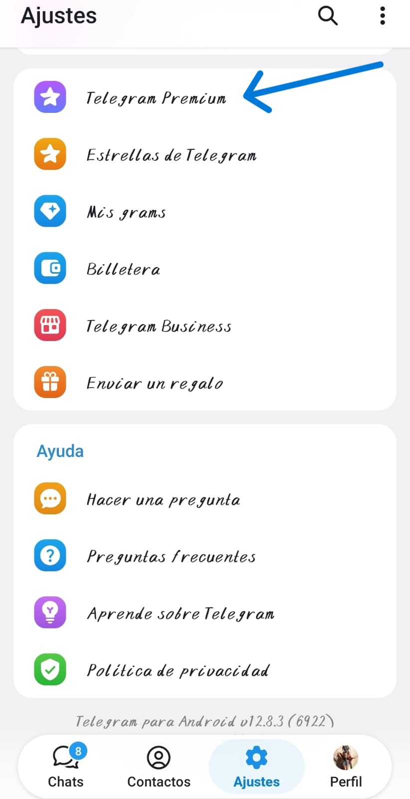 Para obtener Telegram Business, priemero se necesita acceder a Telegram Premium