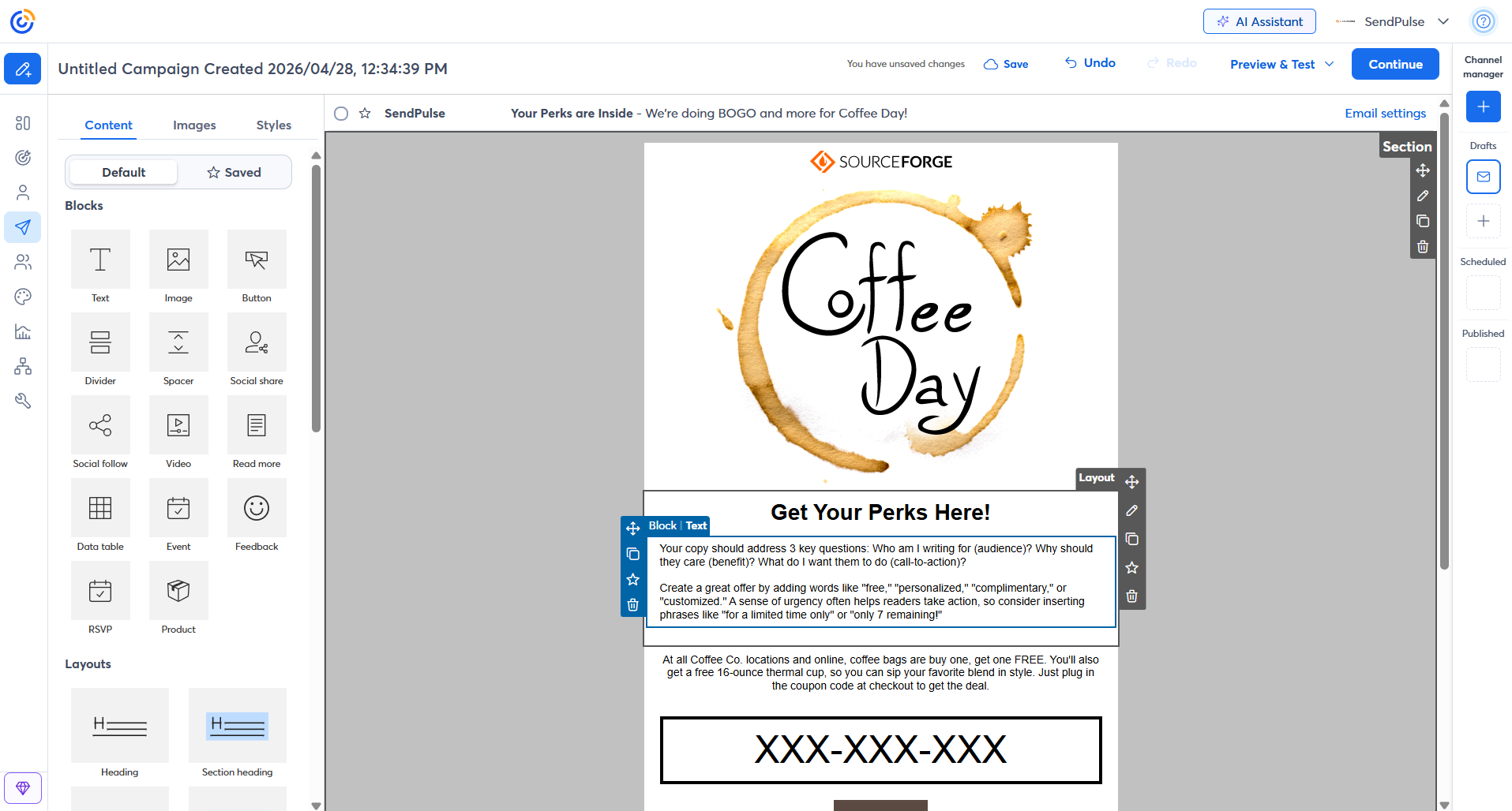 Constant Contact email builder