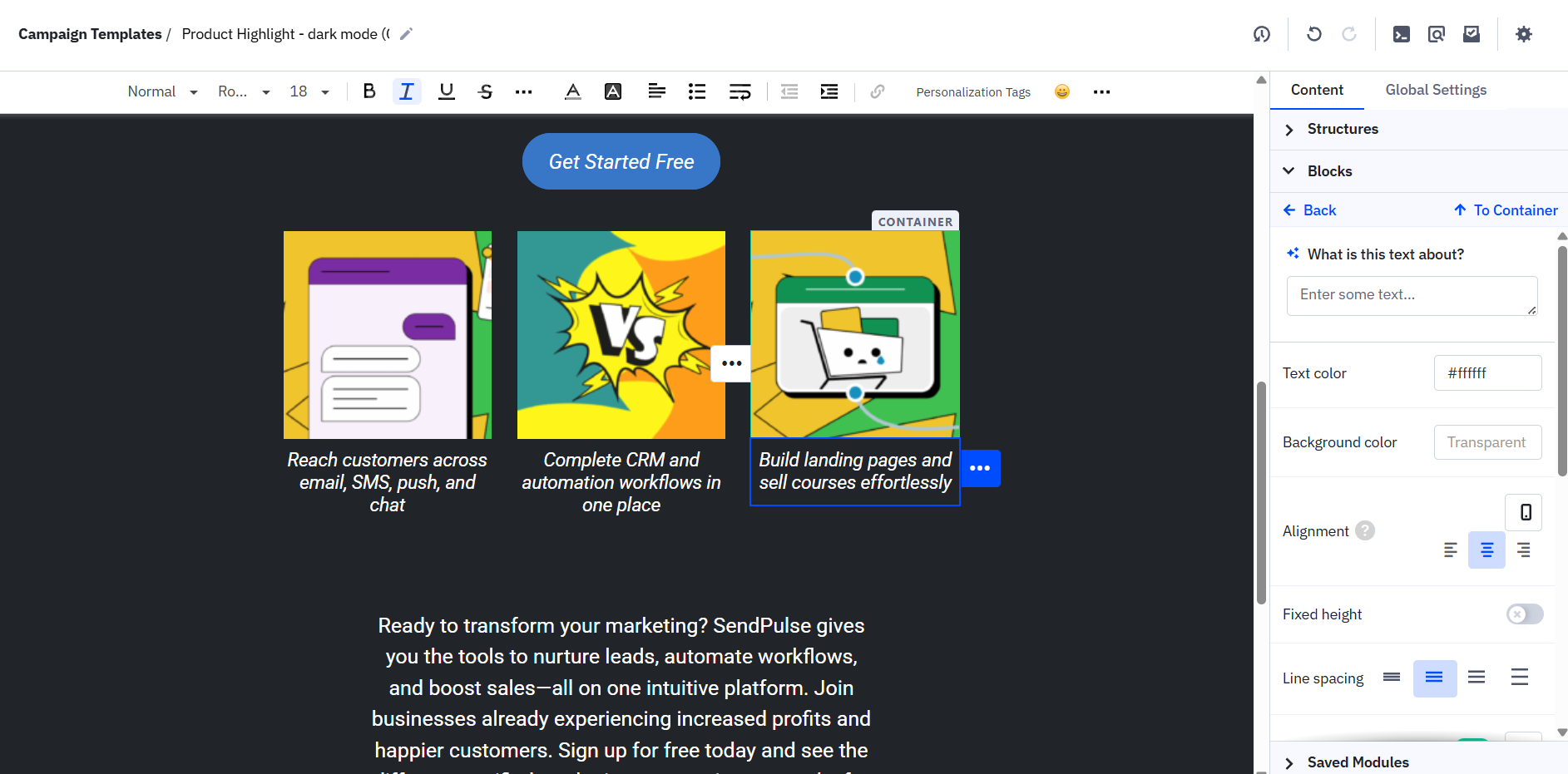 ActiveCampaign email builder 