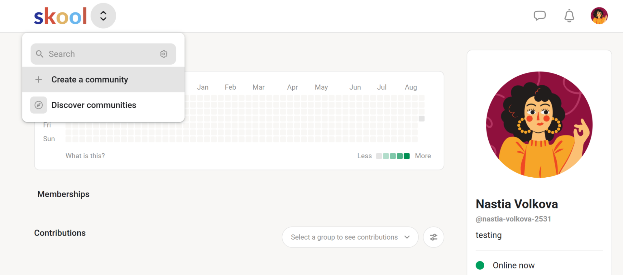 "Create a community" button