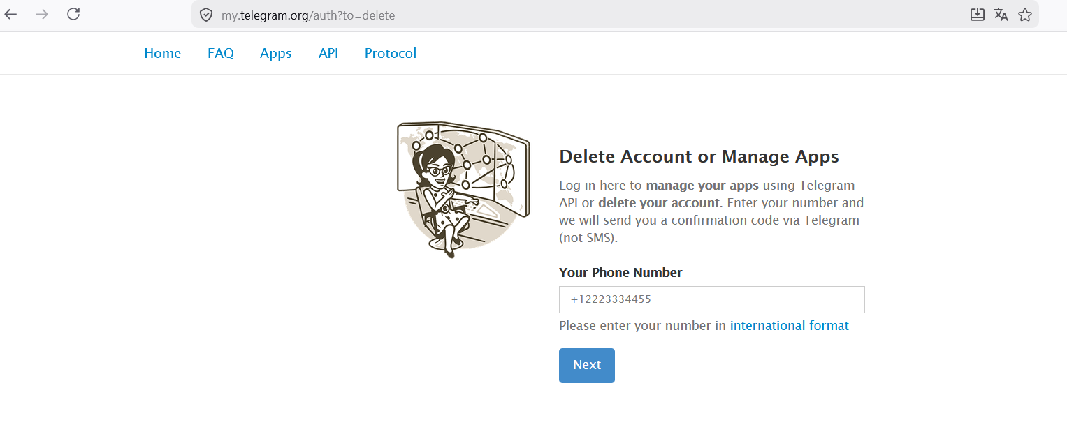 Proceso para eliminar una cuenta de Telegram