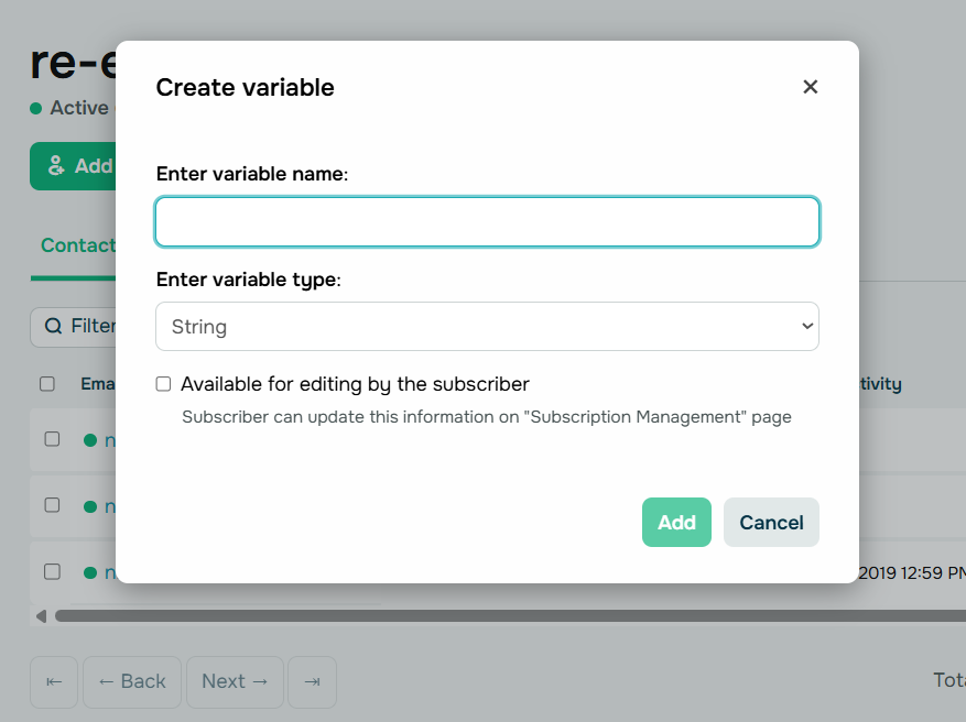 new custom variable 