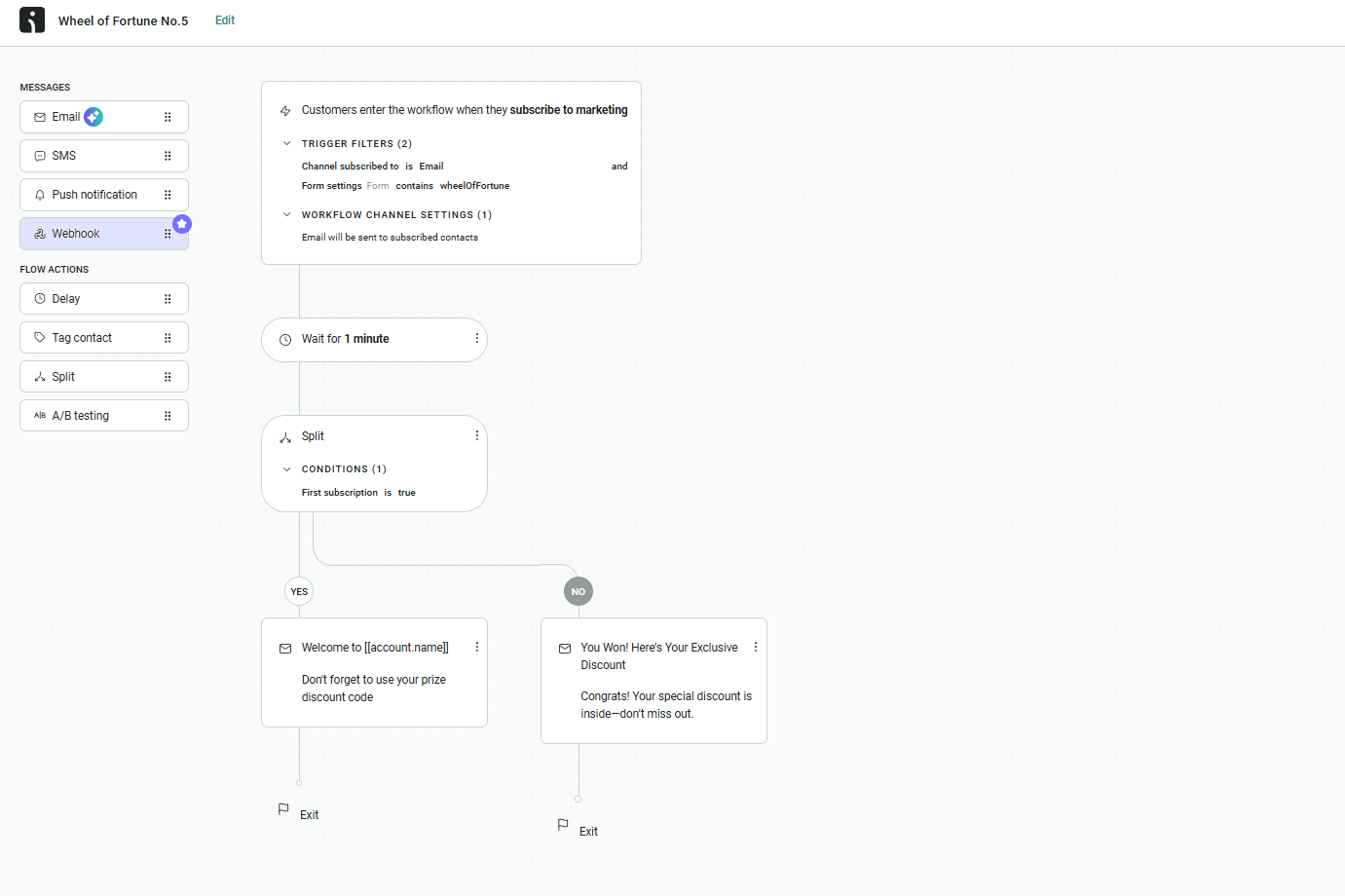 reward automation in the Omnisend builder 