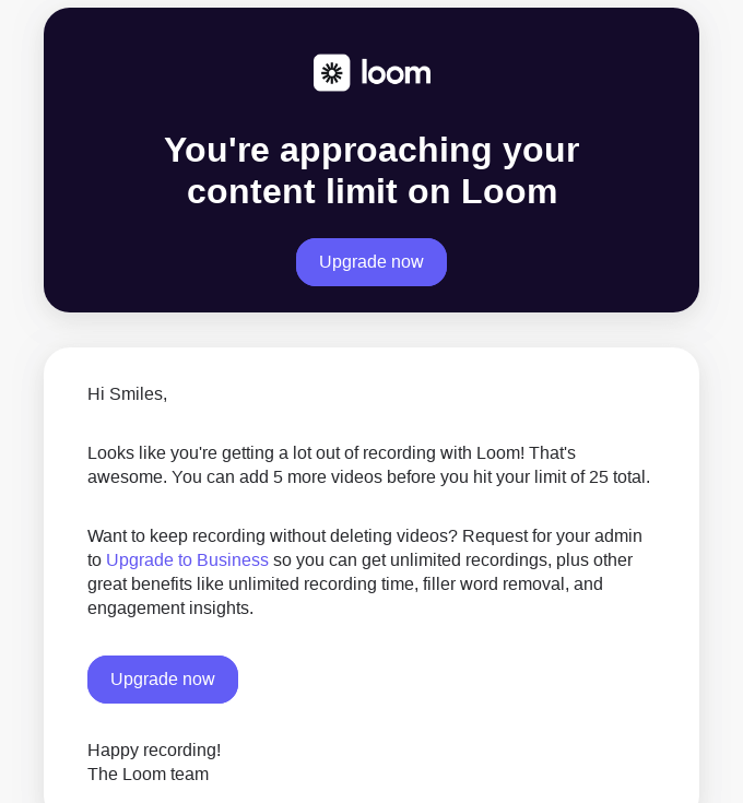 Loom upgrade offer
