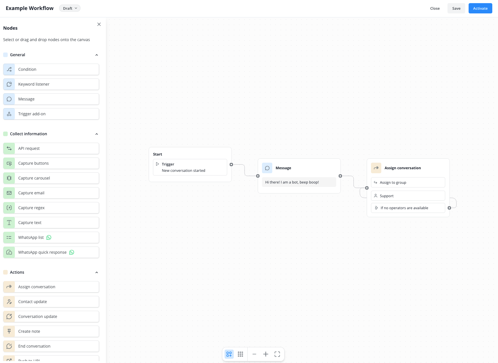 no-code workflow in Connect 