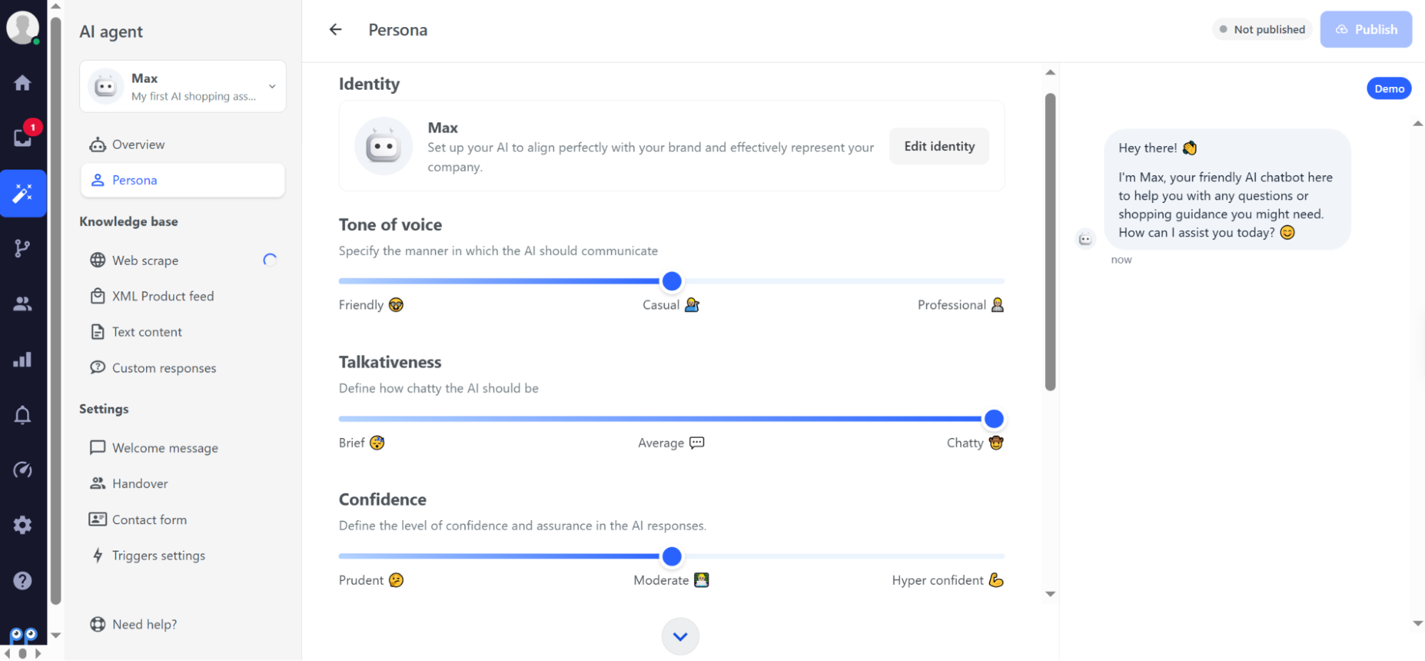 Tuning our AI shopping assistant's persona in Smartsupp
