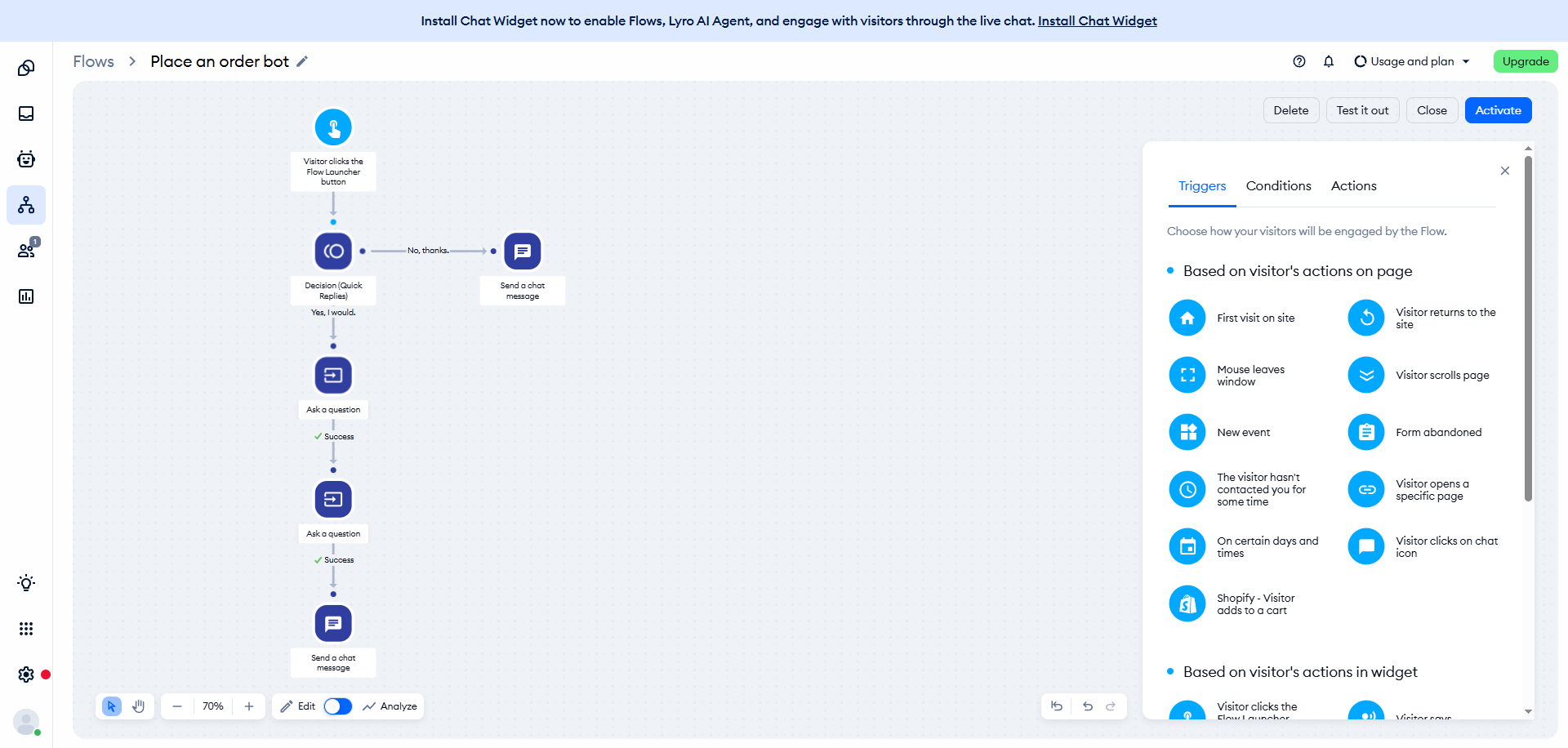 order bot we built in Tidio