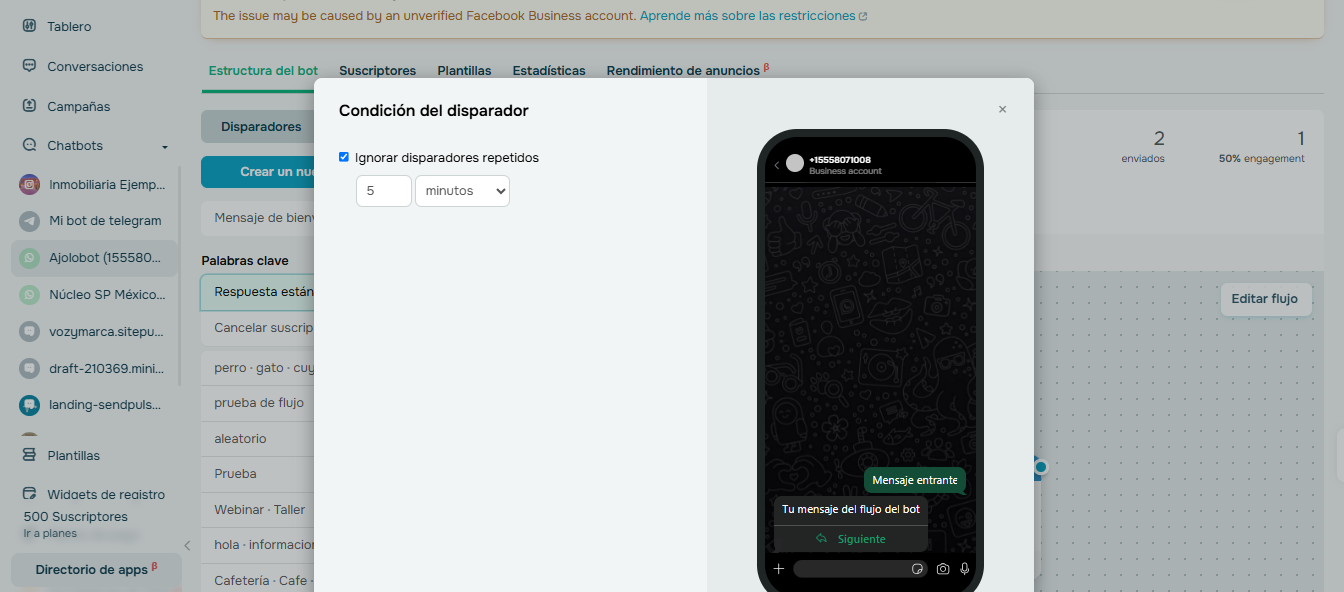 Cambios en el precio de los mensajes de servicio de WhatsApp en octubre: Disparadores del chatbot de SendPulse para WhatsApp