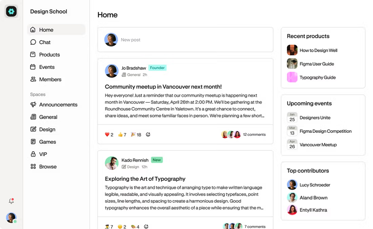 Інтерфейс платформи Podia. Джерело: Джерело