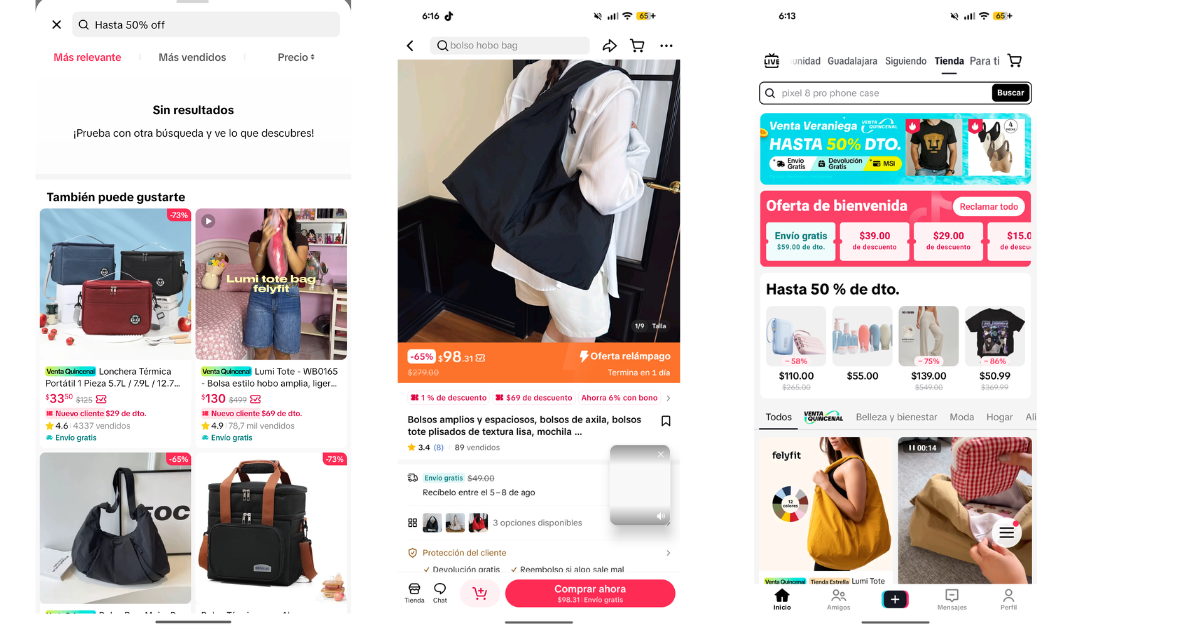 TikTok shop permite comprar directamente desde la aplicación