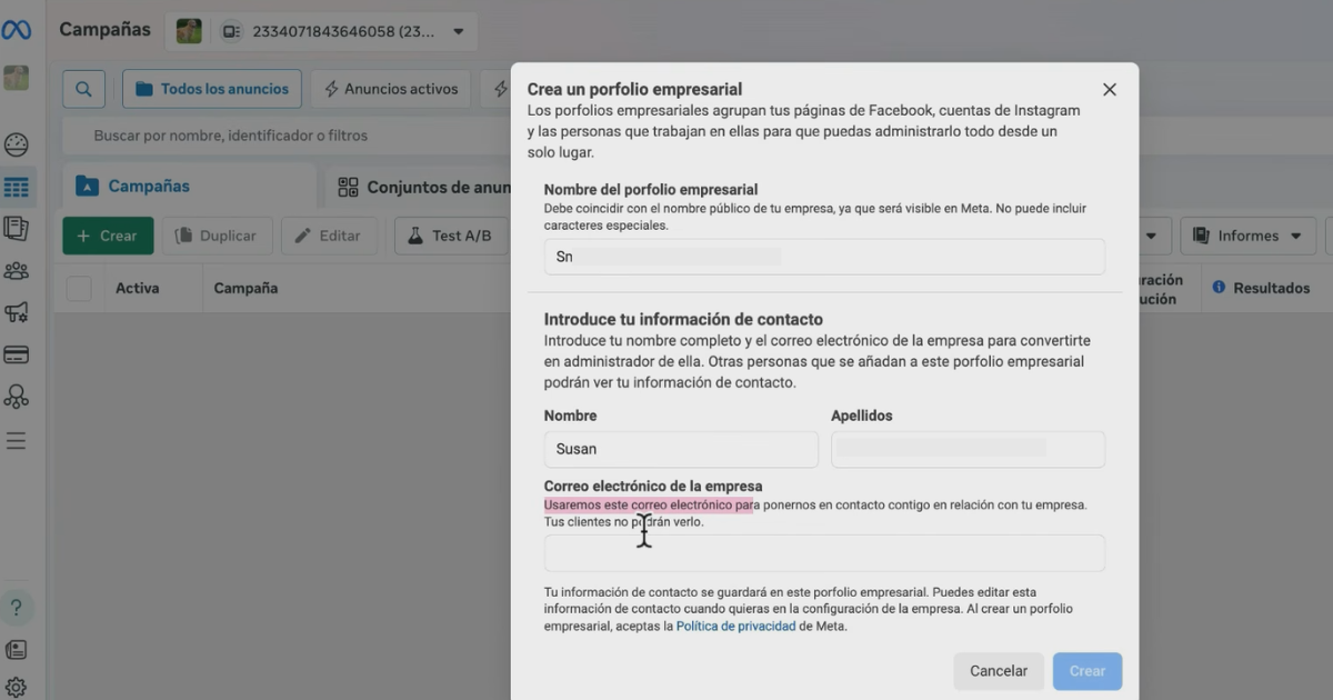 Proceso de creación de portafolio empresarial