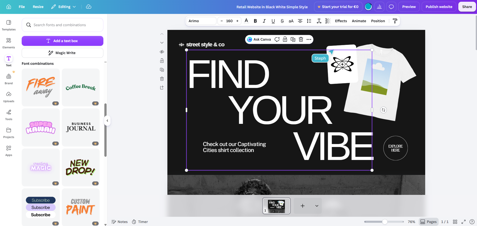 business website in Canva