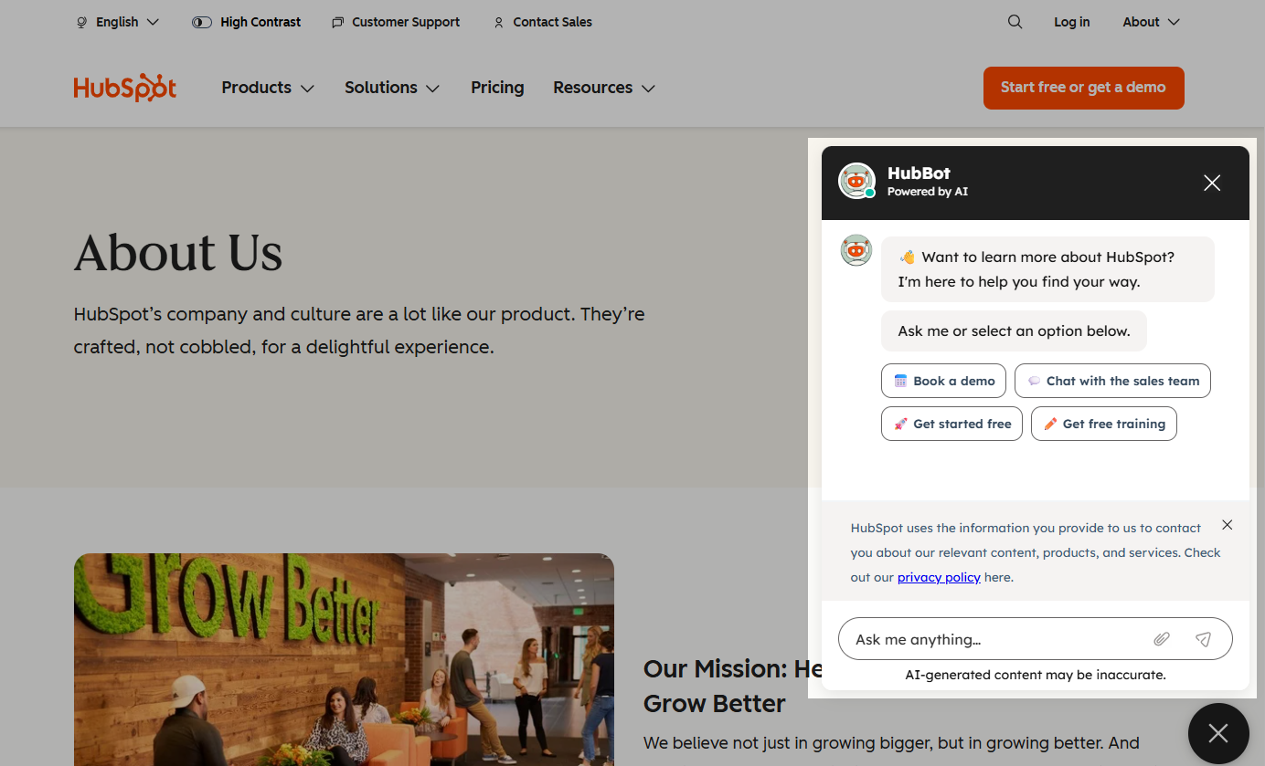 HubBot to point new users toward demos, trials, and training
