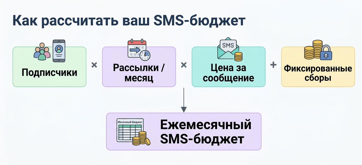 Формула оценки бюджета на SMS