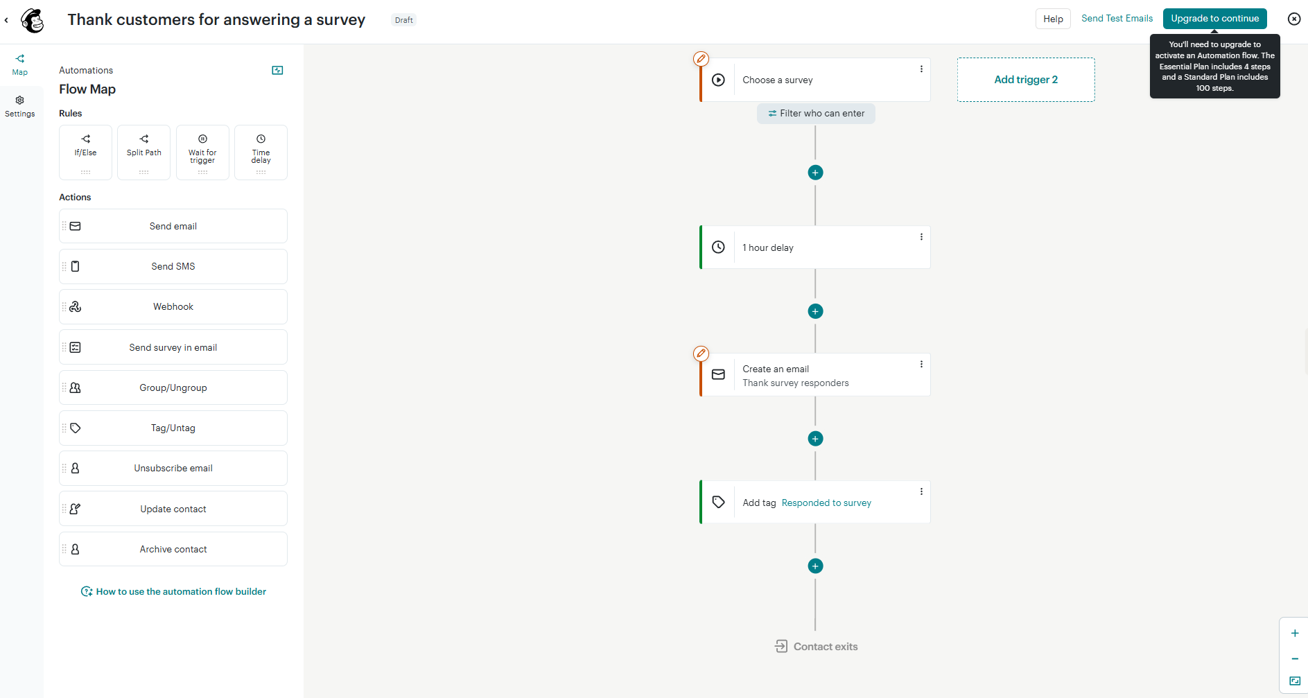 testing Mailchimp automation builder