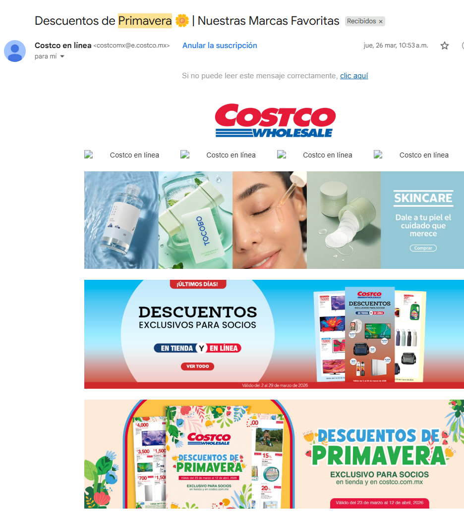 Promociones de temporada de Costco