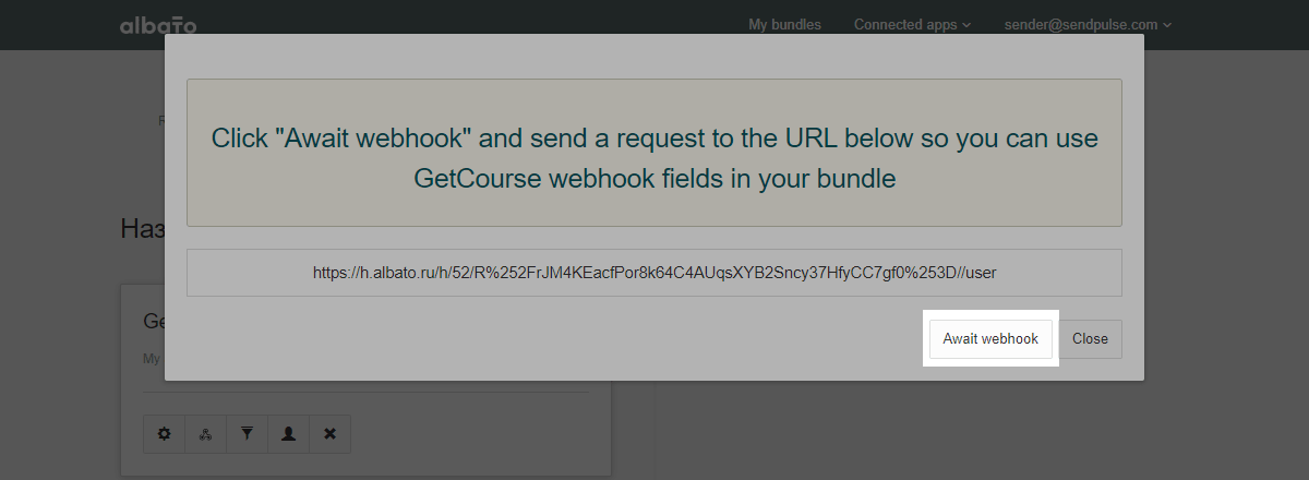 Sending webhook