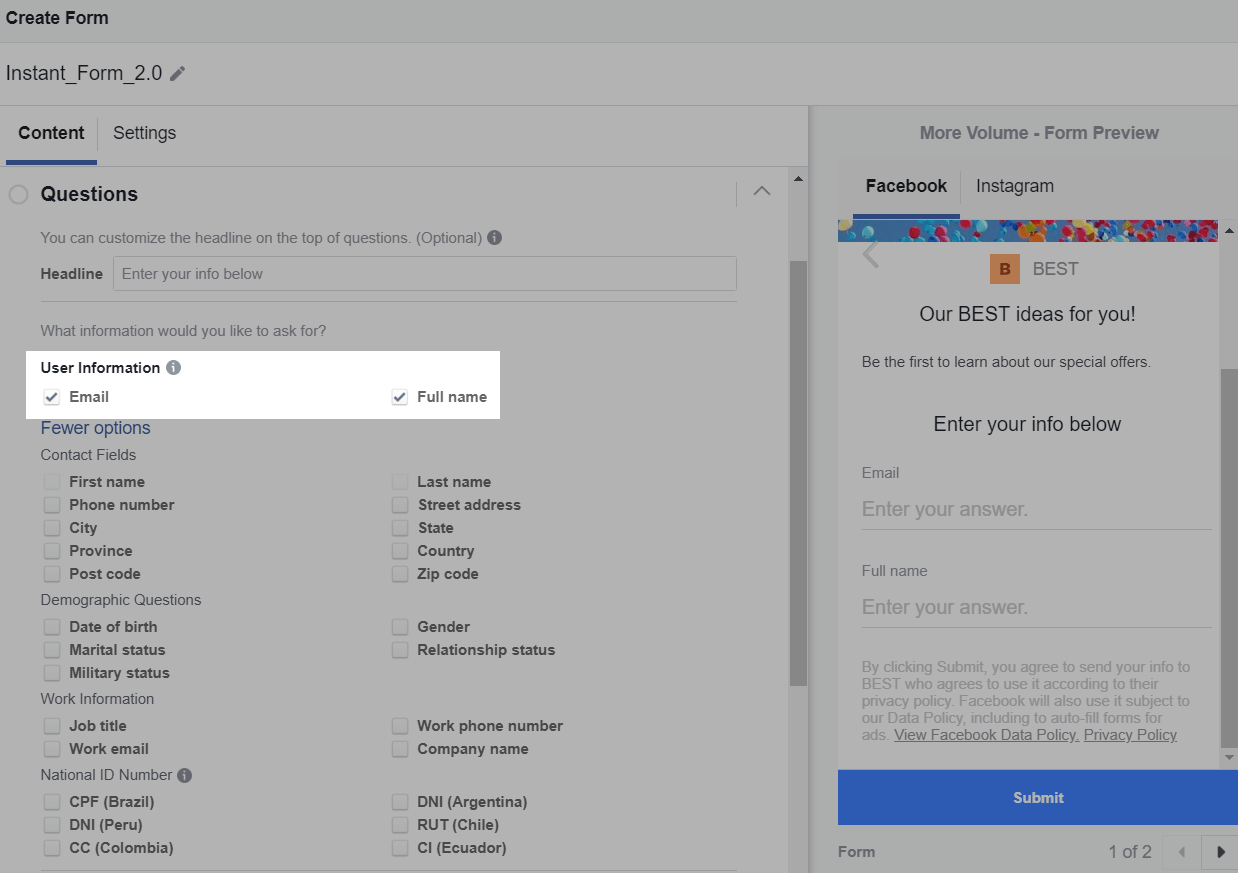 User Information