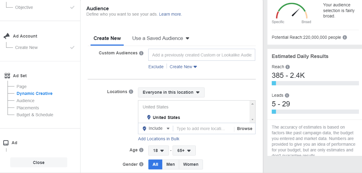 Target Audience Parameters