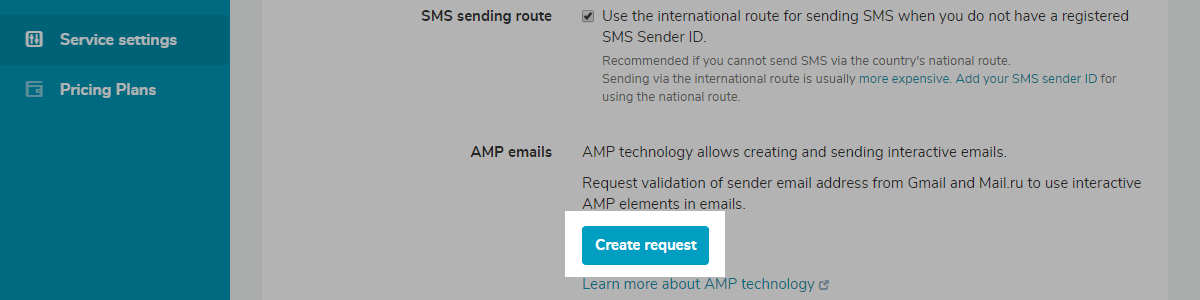 Creating a request for email validation
