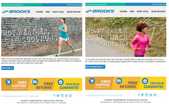 Brooks segmented email