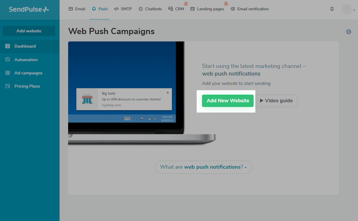 Web push campaigns
