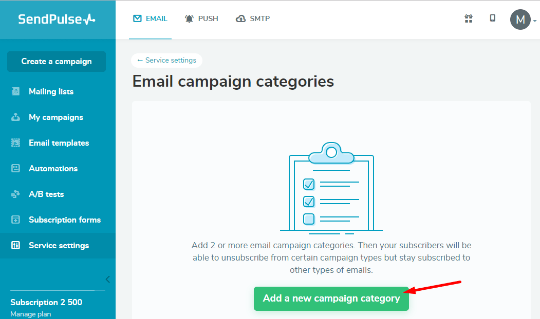 Add a new campaign category