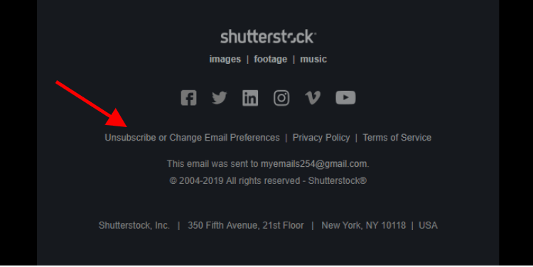 A visible unsubscribe link