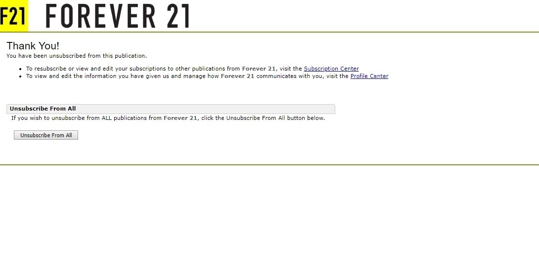 One-step unsubscribing process