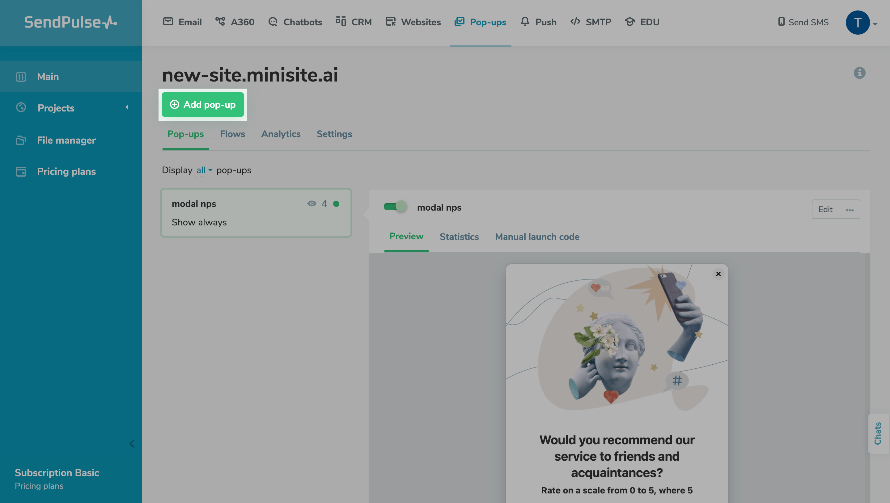 How to Create an NPS Form SendPulse