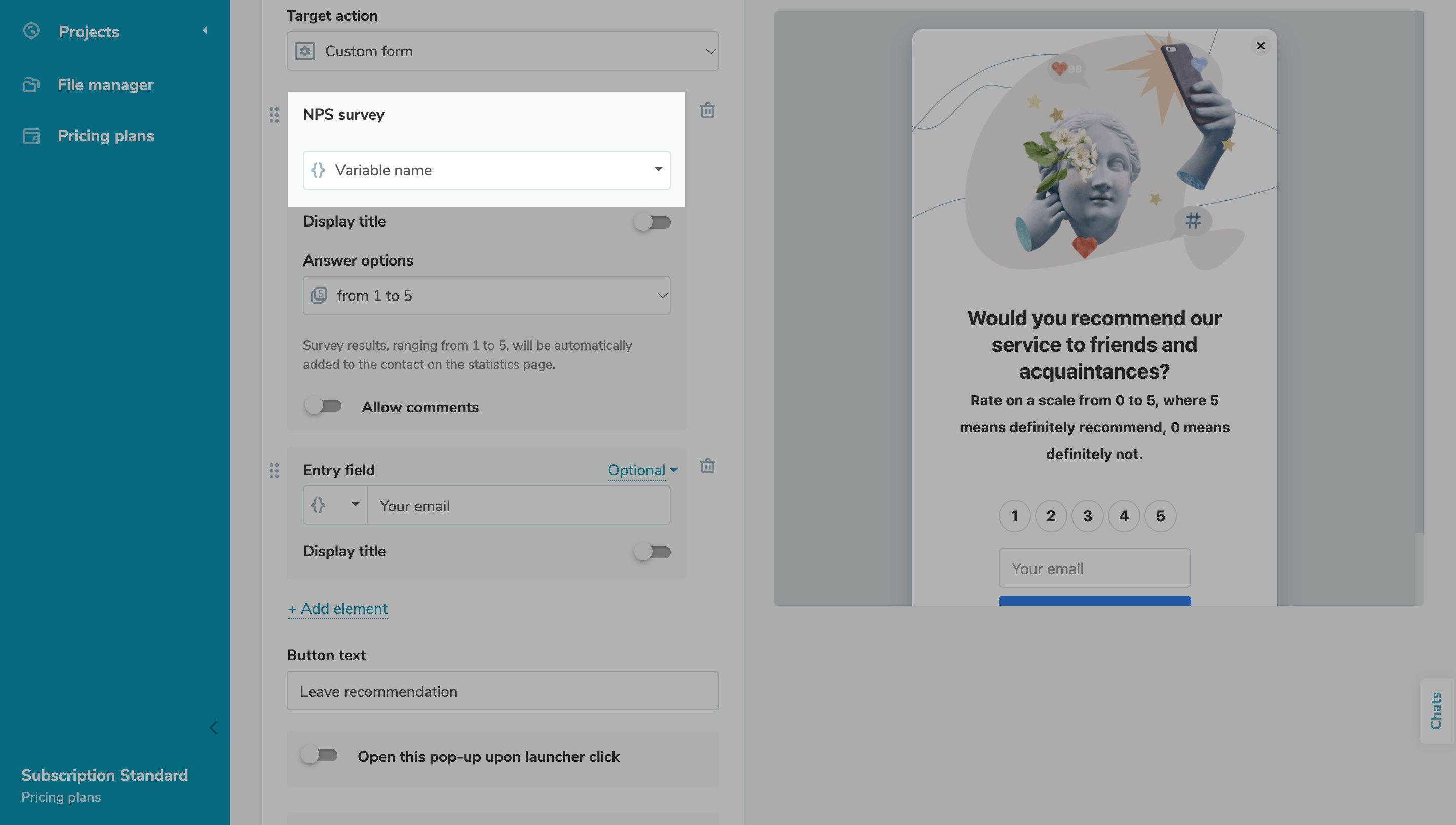 Как создать NPSформу SendPulse