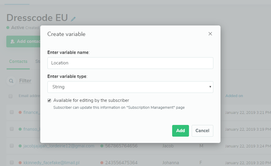 Creating a location variable