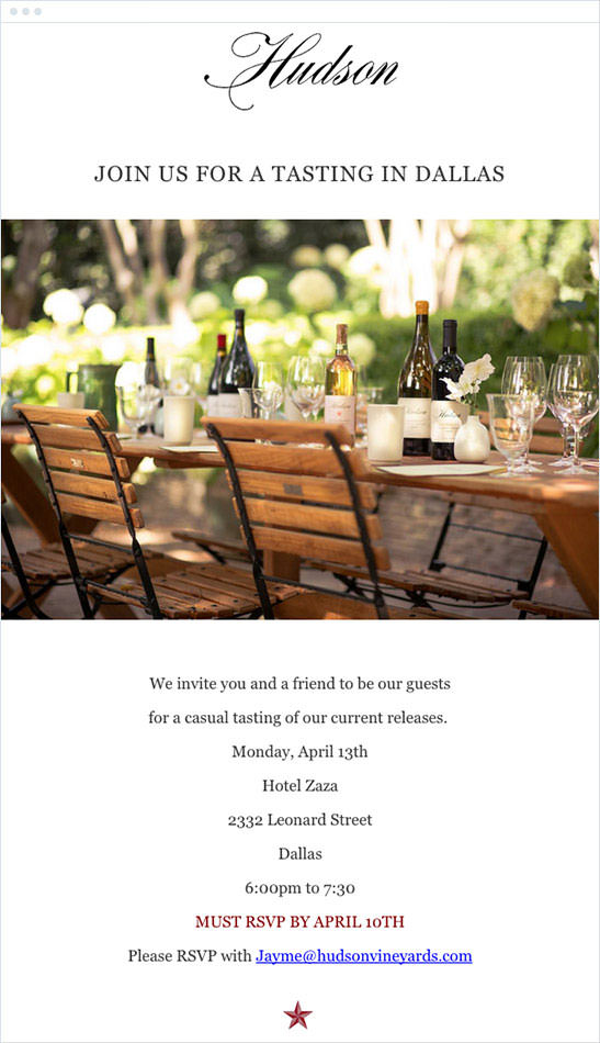 Correo electrónico de invitación