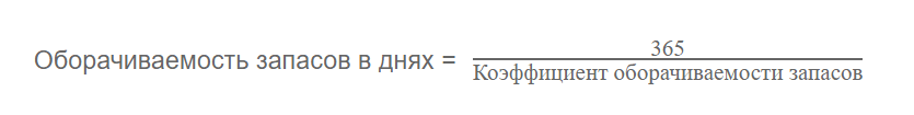 Оборачиваемость запасов по дням